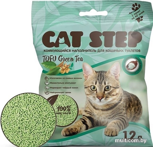 Наполнитель Cat Step Tofu Green Tea 12 л