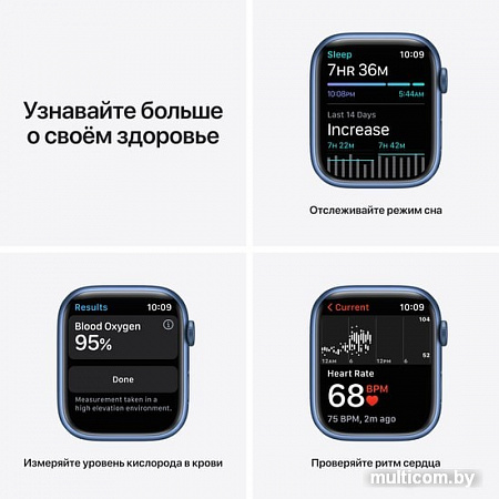 Умные часы Apple Watch Series 7 45 мм (синий/синий омут спортивный)