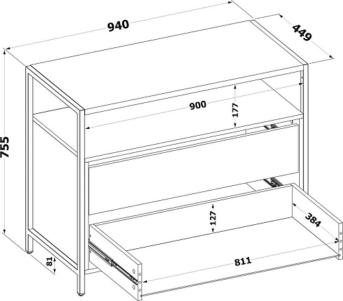 Комод Сокол Мебель Т-400 (дуб делано)