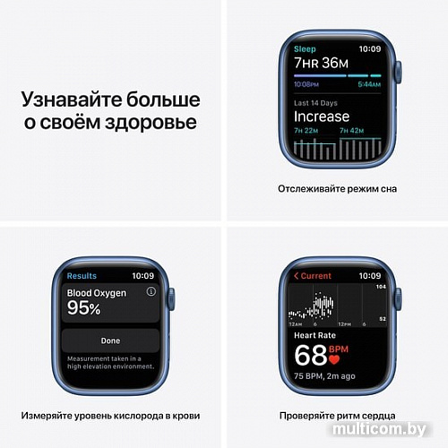 Умные часы Apple Watch Series 7 45 мм (синий/синий омут спортивный)