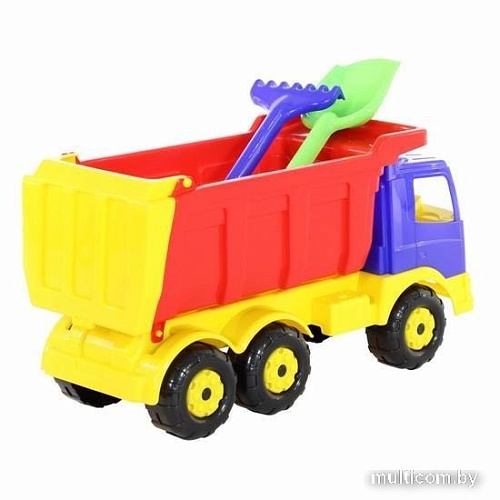 Полесье Премиум автомобиль-самосвал + лопата большая грабли большие 9851