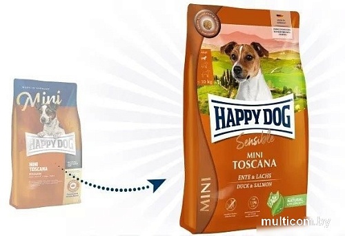 Сухой корм для собак Happy Dog Mini Toscana. Утка и лосось 61300 10 кг
