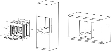 Электрический духовой шкаф ZorG BIL616 black matte