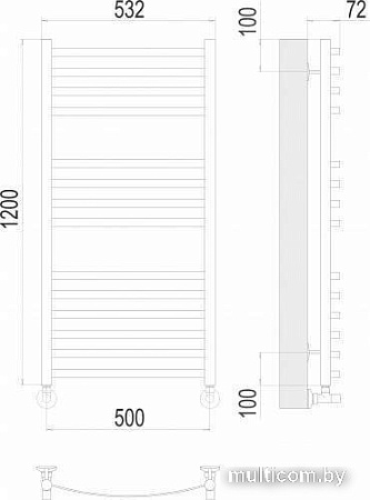 Полотенцесушитель TERMINUS Авиэль П14 500х1200 нп