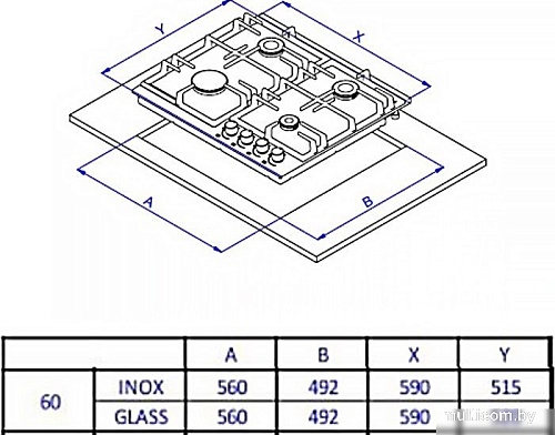 Варочная панель Weissgauff HGG 641 BGV Nano Glass