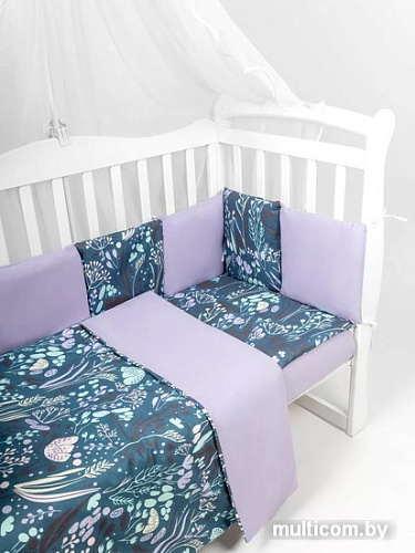 Бампер в кроватку Amarobaby Flower Dreams AMARO-3112-FD (12 предметов, фиолетовый)