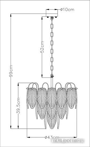 Подвесная люстра Arte Lamp Evie A4052LM-6SG