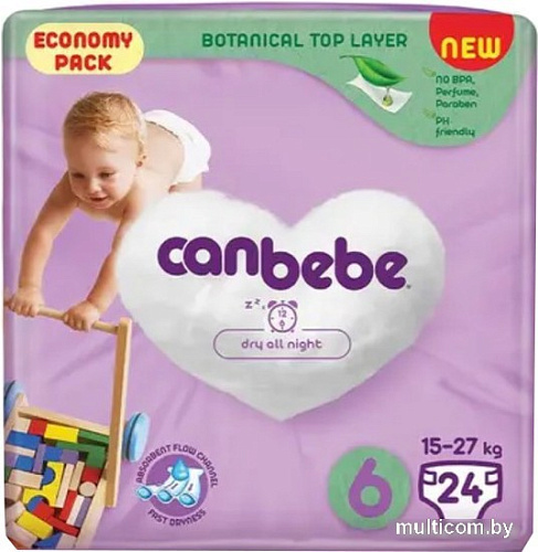 Подгузники Canbebe 6 15-27 кг (24 шт)