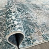 Ковер для жилой комнаты Radjab Carpet Бьянка Прямоугольник D057A 8852RK-B (0.8x1.5, Cream Shirink/Blue Fdy)