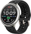 Умные часы Amazfit Active 2 (серебристый, с черным силиконовым ремешком)