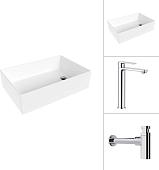 Умывальник Lauter 21518-1 + Moon 21СK81691C с сифоном 21635CH (хром)