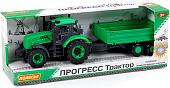 Трактор Полесье Прогресс с бортовым прицепом 91260 (зелёный)
