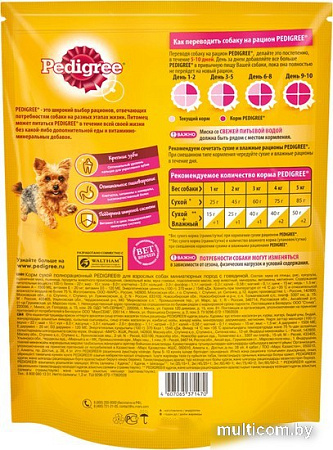 Сухой корм для собак Pedigree для взрослых миниатюрных пород с говядиной 600 г