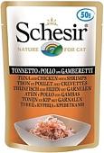 Корм для кошек Schesir Tuna and chicken with shrimps 0.05 кг