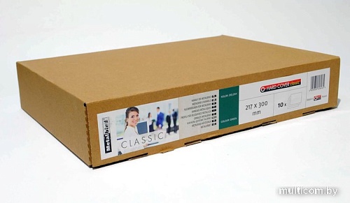 Картонная обложка для переплета OPUS Classic A4 217х300 мм OHC217X300Z10 (10 шт, зеленый)