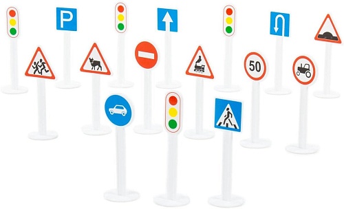 Развивающая игрушка Полесье Дорожные знаки №1 (18 элементов) 64196