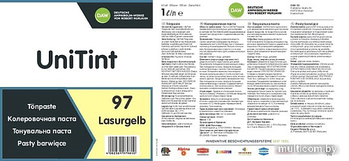 Колеровочная краска Alpina UniTint 1 л (№97 lasurgelb)