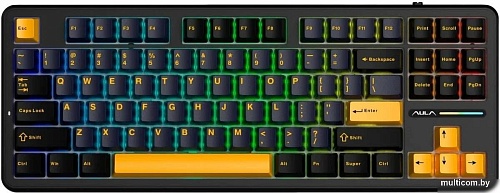 Клавиатура AULA F87 (черный/темно-синий/оранжевый)