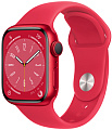 Apple Watch Series 8 41 мм (алюминиевый корпус, красный/красный, спортивный силиконовый ремешок S/M)