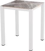 Стол Millwood Сеул керамогранит 60x60x75 (бетон канон/металл белый)