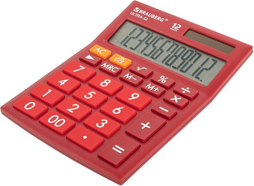 Бухгалтерский калькулятор BRAUBERG Ultra 12-WR 250494 (бордовый)