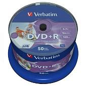 DVD-R диск Verbatim 4.7Gb 16x Verbatim Wide Inkjet Printable 50 шт. CakeBox 043512