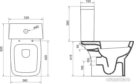 Унитаз BelBagno Lago BB128CP