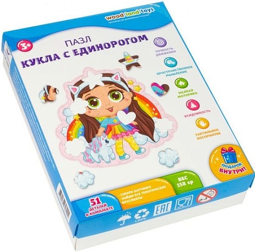 Мозаика/пазл WoodLand Toys Кукла с единорогом 147210