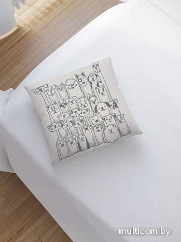 Чехол на подушку JoyArty Семья котов и собак sl_77593
