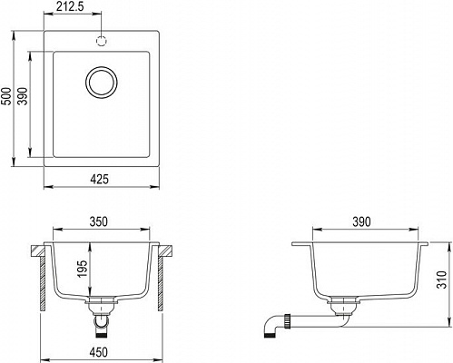 Кухонная мойка Aquasanita Simplex SQS100W (ora 112)