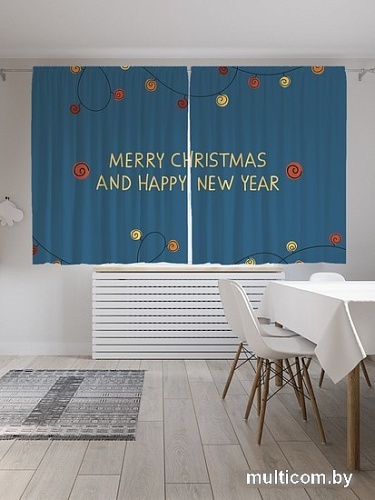 Комплект штор JoyArty Рождественские гирлянды Oxford 1.45x1.8 м pox_380807 (2 шт)