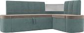 Угловой диван Mebelico Тефида 107509 (правый, коричневый/бирюзовый)