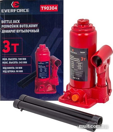 Бутылочный домкрат Everforce EF-T90304 3т