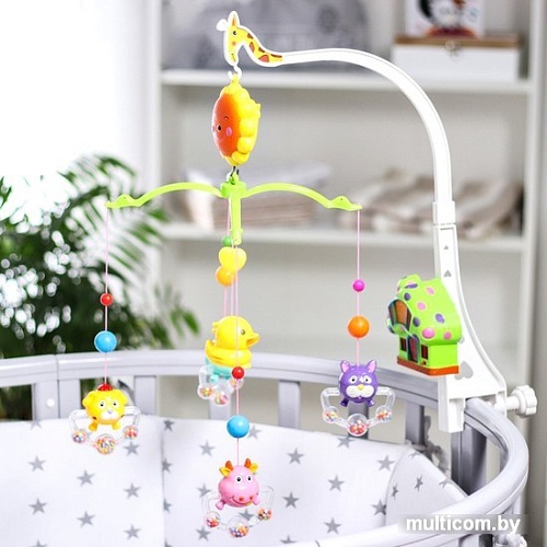 Музыкальная карусель Крошка Я Пряничный домик Зверушки-погремушки 2810181