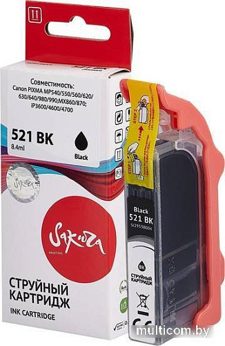 Картридж Sakura Printing SI2933B004 (аналог Canon 521 BK)