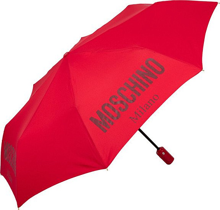 Складной зонт Moschino 8021-OCC New Metal Logo Red + Box logo