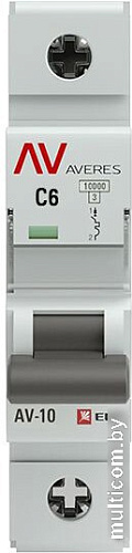 Выключатель автоматический EKF Averes AV-10 1P 6A (C) 10kA mcb10-1-06C-av