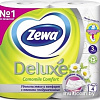 Туалетная бумага Zewa Deluxe Ромашка 3 слоя (4 рулона)