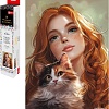 Алмазная мозаика Феникс+ Рыженькая с кошечкой 70815