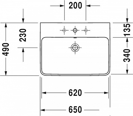 Умывальник Duravit ME by Starck 65x49 [2335650000]