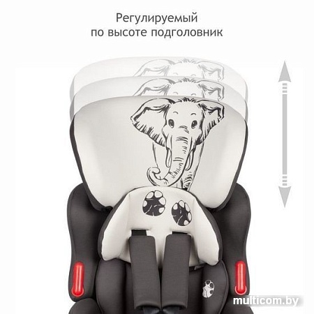 Детское автокресло Siger Космо Lux Animals Слон (серый/бежевый)