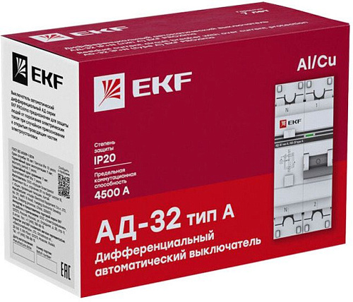 Дифференциальный автомат EKF PROxima АД-32 1P+N 16А30мА DA32-16-30-a-pro