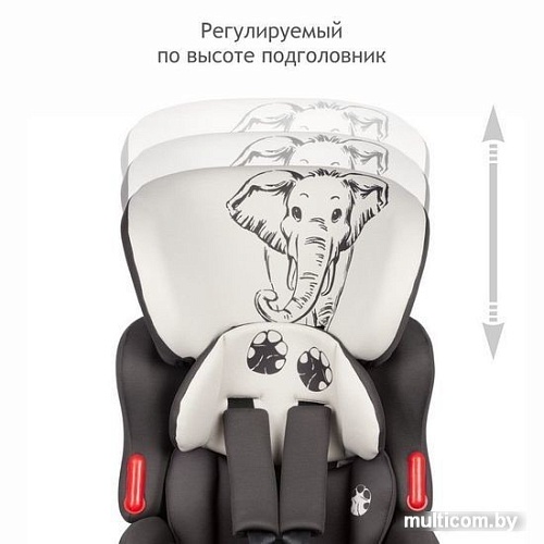 Детское автокресло Siger Космо Lux Animals Слон (серый/бежевый)