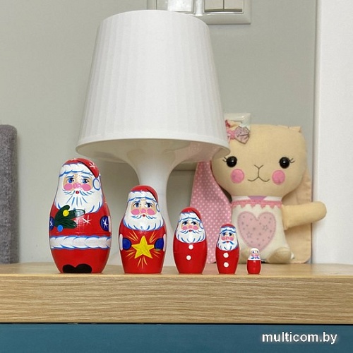 Развивающая игра Брестская Матрешка В виде Санта Клауса (набор 5 шт)