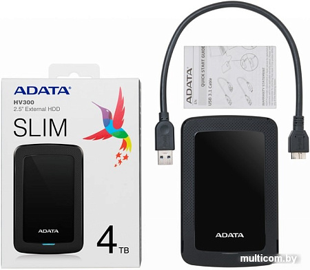 Внешний жесткий диск A-Data HV300 AHV300-4TU31-CBK 4TB (черный)
