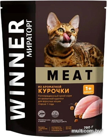Сухой корм для кошек Winner Meat из ароматной курочки 750 г