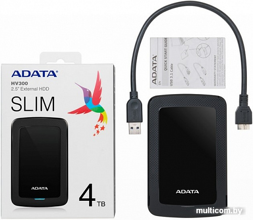 Внешний жесткий диск A-Data HV300 AHV300-4TU31-CBK 4TB (черный)