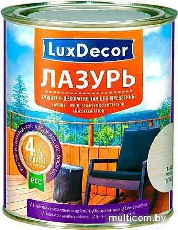 Лазурь LuxDecor Для древесины 750 мл (белый)