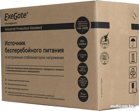Источник бесперебойного питания ExeGate SpecialPro Smart LLB-1000.LCD.AVR.C13.RJ.USB