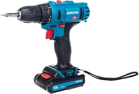 Дрель-шуруповерт Кратон CD-18-Li-1.5 31101056 (с 2-мя АКБ, кейс, оснастка)